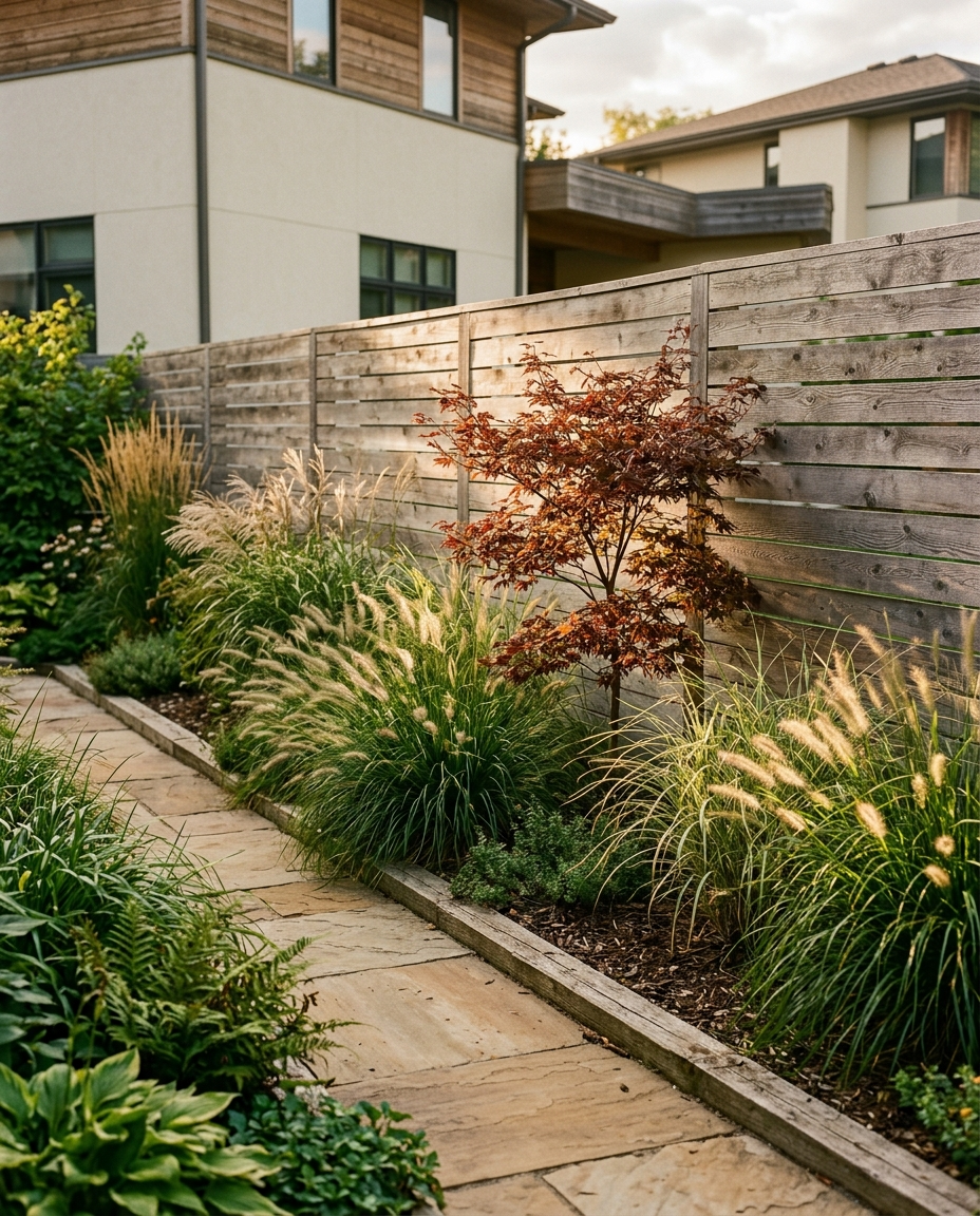 Cedar weathers from caramel to a soft silver across two seasons.